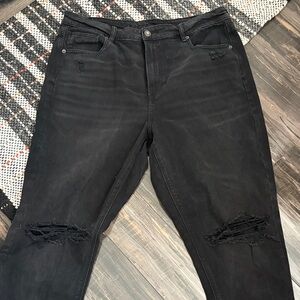 American Eagle Outfitters Black Ripped Skinny Jeans